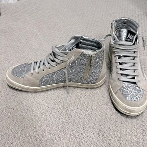 P448 high top sneaker - glitter and gray. Size 41. Great condition!